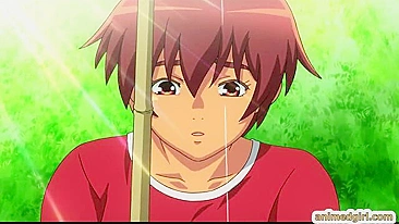 Shemale Hentai Self-Masturbates Outdoors