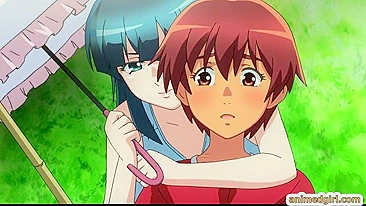 Shemale Hentai Self-Masturbates Outdoors