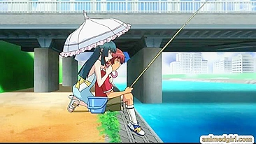 Shemale Hentai Self-Masturbates Outdoors