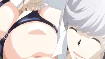 Busty hentai coed caught and hard group poked wetpussy