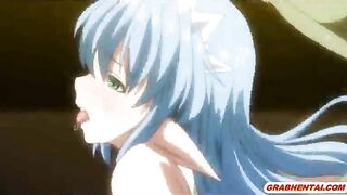 Muzzled Big Boobs Hentai Gets Hard Poked Until Cream Pie