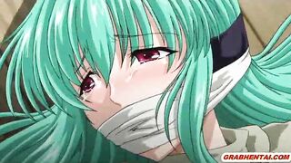 Muzzled Big Boobs Hentai Gets Hard Poked Until Cream Pie