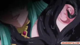 Muzzled Big Boobs Hentai Gets Hard Poked Until Cream Pie