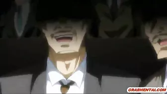 Muzzled Big Boobs Hentai Gets Hard Poked Until Cream Pie