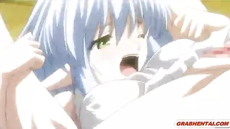 Muzzled Big Boobs Hentai Gets Hard Poked Until Cream Pie