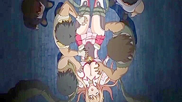 Busty hentai coed fucked by tentacles and bandits,  busty,  hentai,  coed