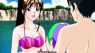 Big Boobs Hentai Gets Massage on the Beach - Anime, Big Boobs, and Hentai