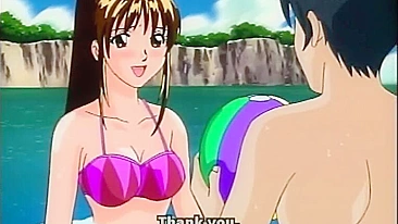 Big Boobs Hentai Gets Massage on the Beach - Anime, Big Boobs, and Hentai