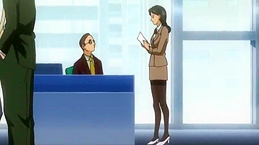 Busty hentai Japanese riding cock and cumface