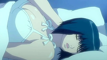 Busty hentai Japanese riding cock and cumface