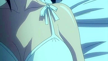 Busty hentai Japanese riding cock and cumface