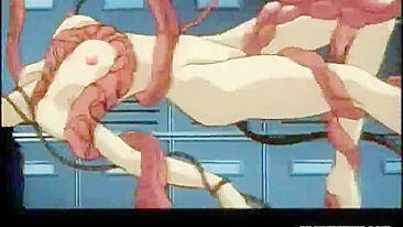 Hentai Girls' Group Drilled by Red Tentacles - Caught in the Act!