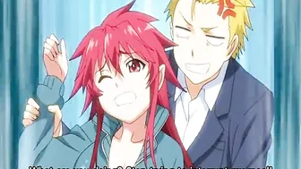 Redhead coed sucks bigcock and gets facial cum in hentai sex