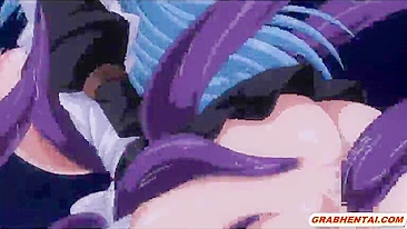 Big Boobs Hentai Brutal Tentacle Fucking and Facial Cum