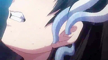 Anime Coed with Big Boobs Caught by Tentacles and Fucked by Shemale