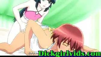 Hentai Shemale Girl Bareback Fucked in Bed - Anime, Toon, Hentai, Fuck
