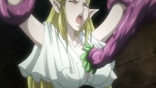 Elven Shemale with Big Boobs Gets Poked from Behind in Anime