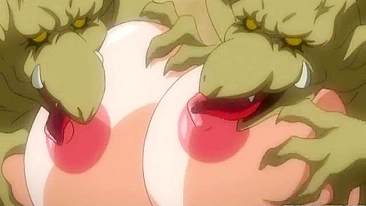 Elf hentai with bigtits gangbang by monsters and anime