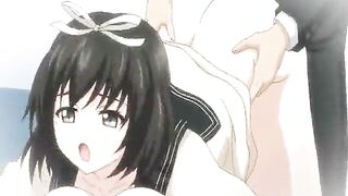 Roped hentai with blindfold and bigboobs gets dildoed wetpussy