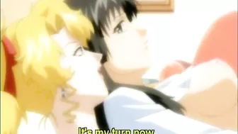 Busty hentai coeds strapon ass fucked