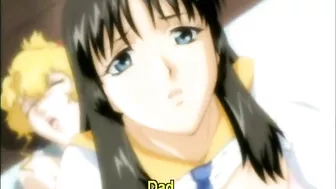 Busty hentai coeds strapon ass fucked