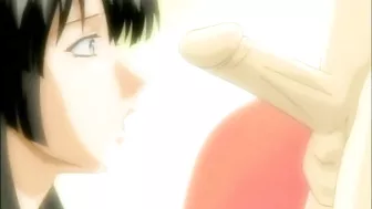 Busty hentai coeds strapon ass fucked