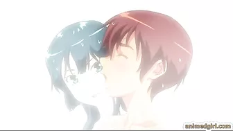 Shemale hentai ass fucked in the bathroom