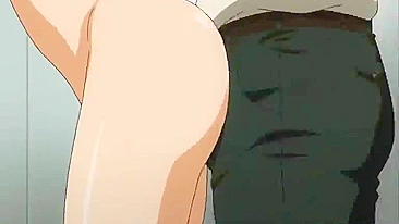 Cute Anime Hentai Poked from Behind in the Toilet