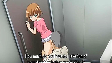 Cute Anime Hentai Poked from Behind in the Toilet