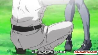 Busty hentai doggystyle wet pussy fucked in the forest
