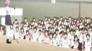 Brutal Gangbang of Coed Cummed All Over in Hentai Porn