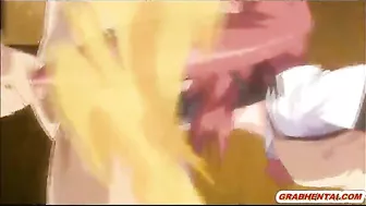 Bondage Cutie's Tits Pinched & Cummed All Over Body - Hentai Porn