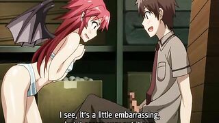 Hentai coed licks and sucks stiff cock
