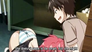 Hentai coed licks and sucks stiff cock