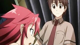 Hentai coed licks and sucks stiff cock