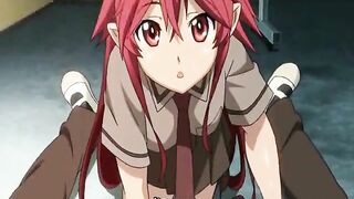 Hentai coed licks and sucks stiff cock