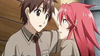 Hentai coed licks and sucks stiff cock