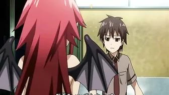 Hentai coed licks and sucks stiff cock