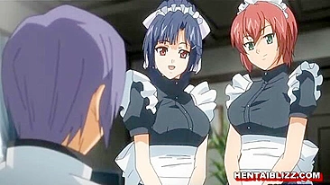 Hentai Maid Group Assfucking - Big Boobs and Anal Fun