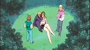 Brutal Gangbang of Big-Titted Hentai Outdoors