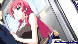 Big Boobs Hentai Handjobs and Cumshots on the Train, Anime
