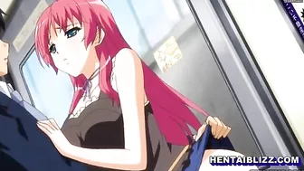 Big Boobs Hentai Handjobs and Cumshots on the Train, Anime