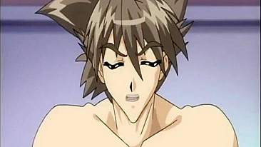 Busty hentai sucks big cock while fucking wet pussy