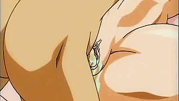 Busty hentai sucks big cock while fucking wet pussy