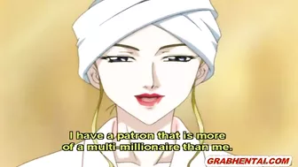 Japanese Hentai Sucking Cock and Poking from Behind