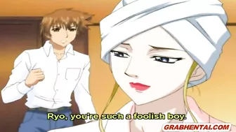 Japanese Hentai Sucking Cock and Poking from Behind