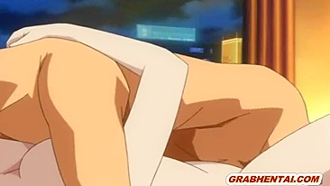 Japanese Hentai Sucking Cock and Poking from Behind