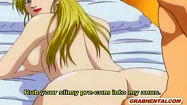 Japanese Hentai Sucking Cock and Poking from Behind