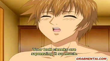 Japanese Hentai Sucking Cock and Poking from Behind