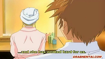 Japanese Hentai Sucking Cock and Poking from Behind